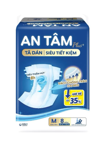 Tã Dán Người Lớn Caryn An Tâm Plus UNICHARM+ M 8 Miếng 2 Tã Dán Người Lớn Caryn An Tâm Plus UNICHARM+ M 8 Miếng - Ảnh 2