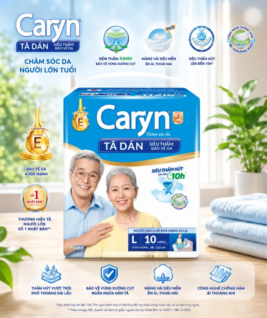 Tã Dán Người Lớn Caryn Size L 10 Miếng 2 Tã Dán Người Lớn Caryn Size L 10 Miếng - Ảnh 2