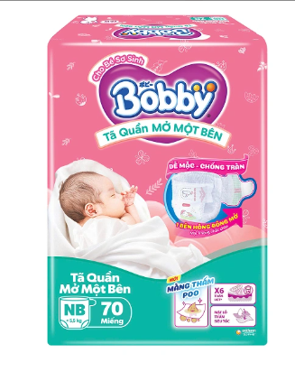 Tã Quần Mở Một Bên Bobby Hồng Size NB70 Miếng - Dịu Êm Tiện Lợi Cho Bé Sơ Sinh Đên 5 Kg 1 Tã Quần Mở Một Bên Bobby Hồng Size NB70 Miếng - Dịu Êm Tiện Lợi Cho Bé Sơ Sinh Đên 5 Kg