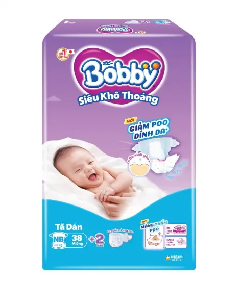 Tã dán Bobby Size XS cho trẻ dưới 5kg (38 miếng) 1 Tã dán Bobby Size XS cho trẻ dưới 5kg (38 miếng)