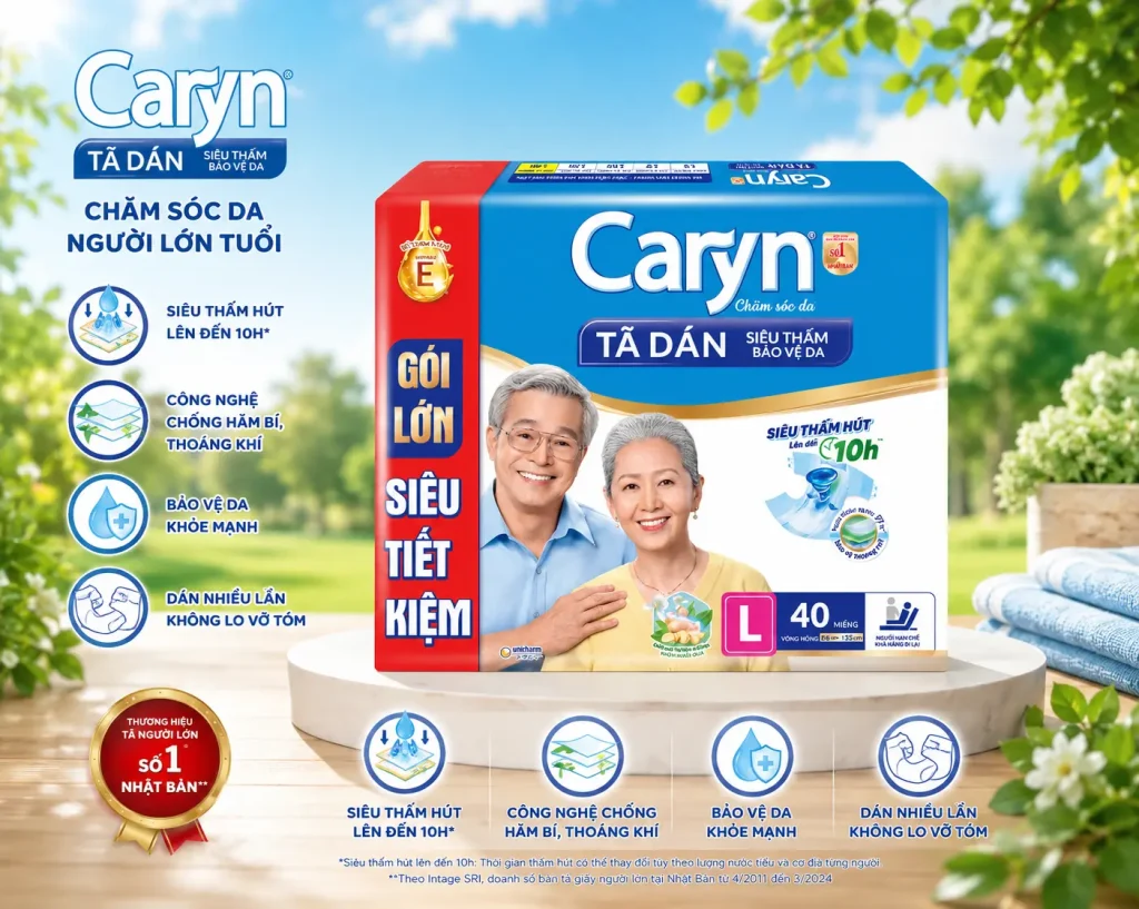 Tã dán người lớn Caryn size L 40 miếng 3 Tã dán người lớn Caryn size L 40 miếng - Ảnh 3