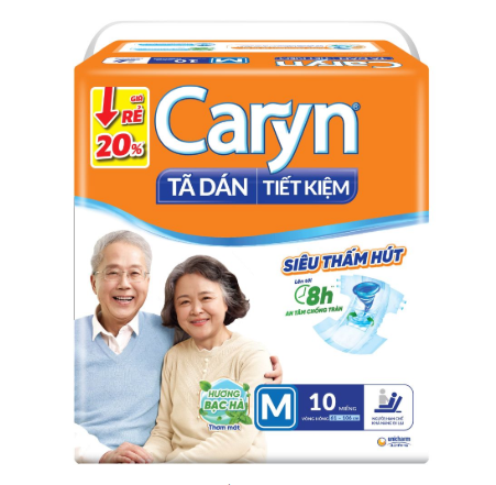 Tã dán tiết kiệm Caryn size M 10 miếng 1 Tã dán tiết kiệm Caryn size M 10 miếng
