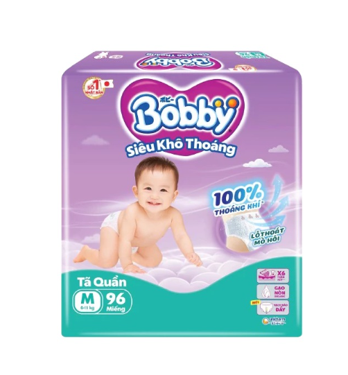 Tã quần Bobby Ultra+ M96 Siêu Tiết Kiệm, cho bé từ 6-11kg 1 Tã quần Bobby Ultra+ M96 Siêu Tiết Kiệm, cho bé từ 6-11kg