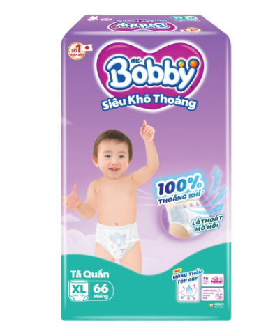 Tã quần Bobby XL66 Tặng thêm 6 miếng Bên Trong Cho Bé Từ 12-17kg 1 Tã quần Bobby XL66 Tặng thêm 6 miếng Bên Trong Cho Bé Từ 12-17kg