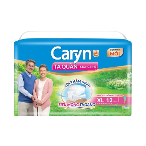 Tã quần Caryn mỏng thoáng cho người lớn size XL - Gói 12 miếng 3 Tã quần Caryn mỏng thoáng cho người lớn size XL - Gói 12 miếng