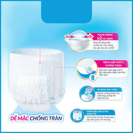 Tã quần loại mỏng thoáng Caryn size M (16 miếng/gói) 2 Tã quần loại mỏng thoáng Caryn size M (16 miếng/gói) - Ảnh 2