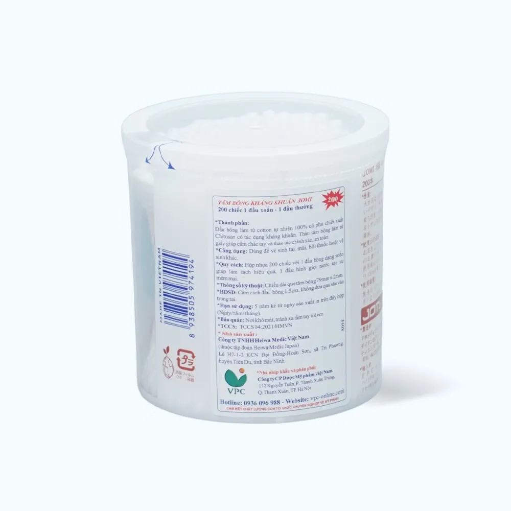 Tăm Bông Jomi Người Lớn 200 Que Vệ Sinh Tai Mũi Hằng Ngày 4 Tăm Bông Jomi Người Lớn 200 Que Vệ Sinh Tai Mũi Hằng Ngày - Ảnh 4
