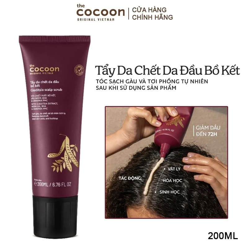 Tẩy Tế Bào Chết Da Đầu Bồ Kết Cocoon 200ml Làm Sạch Gàu Và Bã Nhờn 2 Tẩy Tế Bào Chết Da Đầu Bồ Kết Cocoon 200ml Làm Sạch Gàu Và Bã Nhờn - Ảnh 2