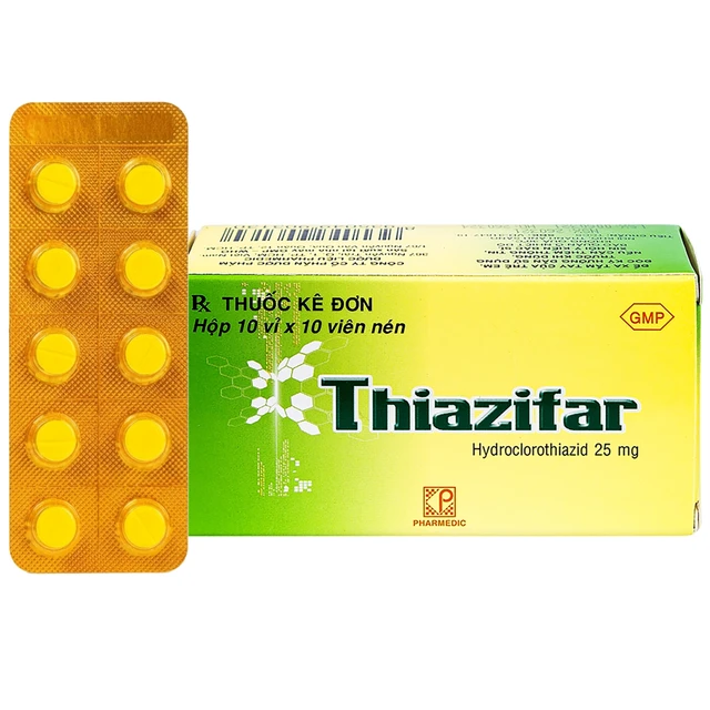 Thiazifar Pharmedic – Thuốc Lợi Tiểu, Điều Trị Tăng Huyết Áp & Suy Tim (10 Vỉ x 10 Viên) 1 Thiazifar Pharmedic – Thuốc Lợi Tiểu, Điều Trị Tăng Huyết Áp & Suy Tim (10 Vỉ x 10 Viên)