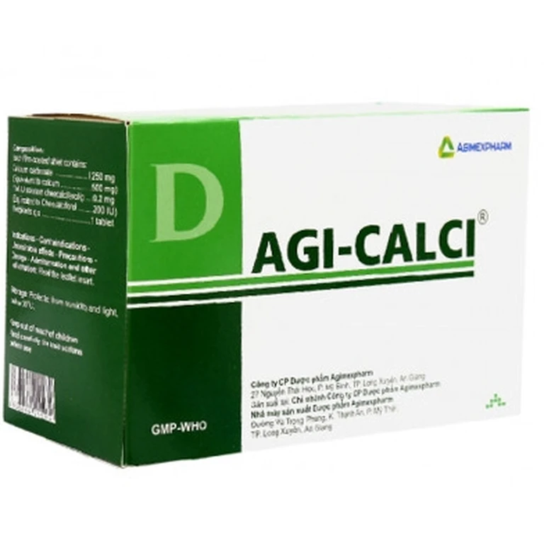 Thuốc Agi-calci Agimexpharm (20 vỉ x 10 viên) 2 Thuốc Agi-calci Agimexpharm (20 vỉ x 10 viên) - Ảnh 2