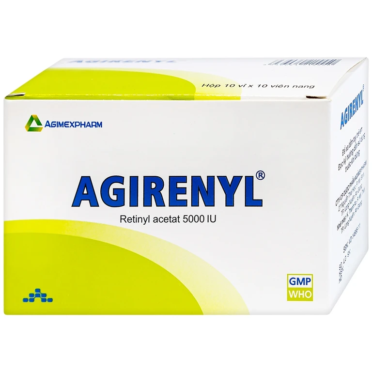 Thuốc Agirenyl 5000IU Agimexpharm phòng và điều trị thiếu vitamin A (10 vỉ x 10 viên) 2 Thuốc Agirenyl 5000IU Agimexpharm phòng và điều trị thiếu vitamin A (10 vỉ x 10 viên) - Ảnh 2