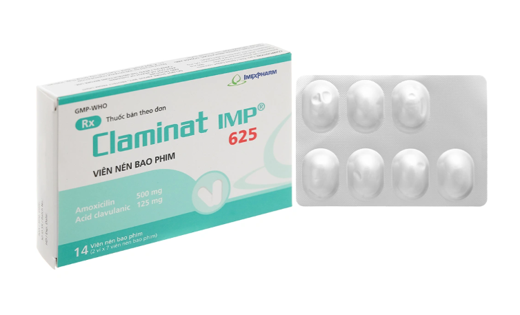 Thuốc Claminat 625mg Imexpharm điều trị nhiễm trùng (2 vỉ x 7 viên) 1 Thuốc Claminat 625mg Imexpharm điều trị nhiễm trùng (2 vỉ x 7 viên)