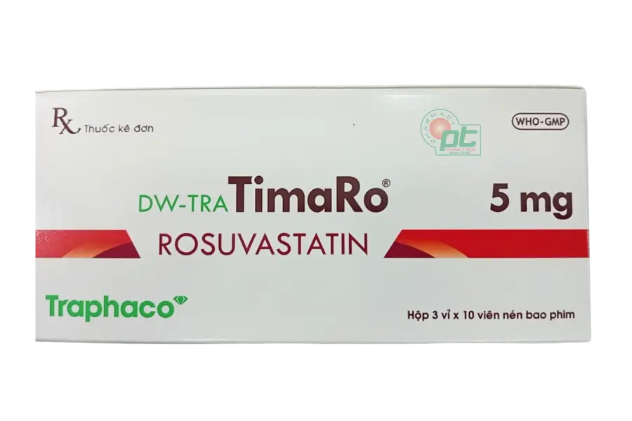 Thuốc DW-TRA TimaRo Rosuvastatin 5mg Traphaco điều trị rối loạn lipid máu (30 viên) 1 Thuốc DW-TRA TimaRo Rosuvastatin 5mg Traphaco điều trị rối loạn lipid máu (30 viên)