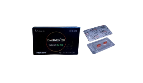DRILLMEN 20MG TADALAFIL -TRAPHACO (1 VỈ X 2VIÊN ) 1 DRILLMEN 20MG TADALAFIL -TRAPHACO (1 VỈ X 2VIÊN )