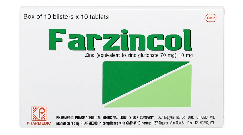 Thuốc Farzincol Pharmedic điều trị thiếu kẽm (10 vỉ x 10 viên) 1 Thuốc Farzincol Pharmedic điều trị thiếu kẽm (10 vỉ x 10 viên)