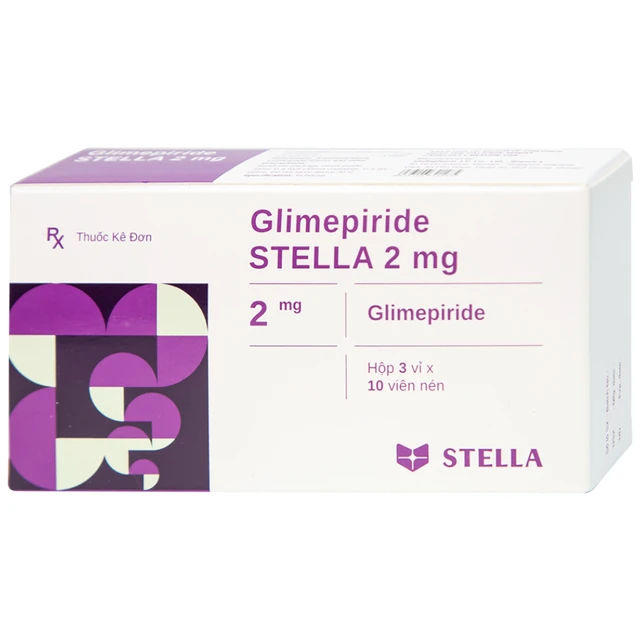 Thuốc Glimepiride 2mg (3 vỉ x 10 viên) 1 Thuốc Glimepiride 2mg (3 vỉ x 10 viên)
