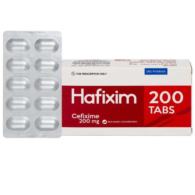 Thuốc Hafixim 200 tabs DHG (3 vỉ x 10 viên) 1 Thuốc Hafixim 200 tabs DHG (3 vỉ x 10 viên)