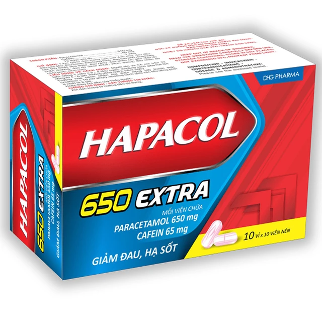 Thuốc Hapacol 650 Extra DHG (10 vỉ x 10 viên) 1 Thuốc Hapacol 650 Extra DHG (10 vỉ x 10 viên)