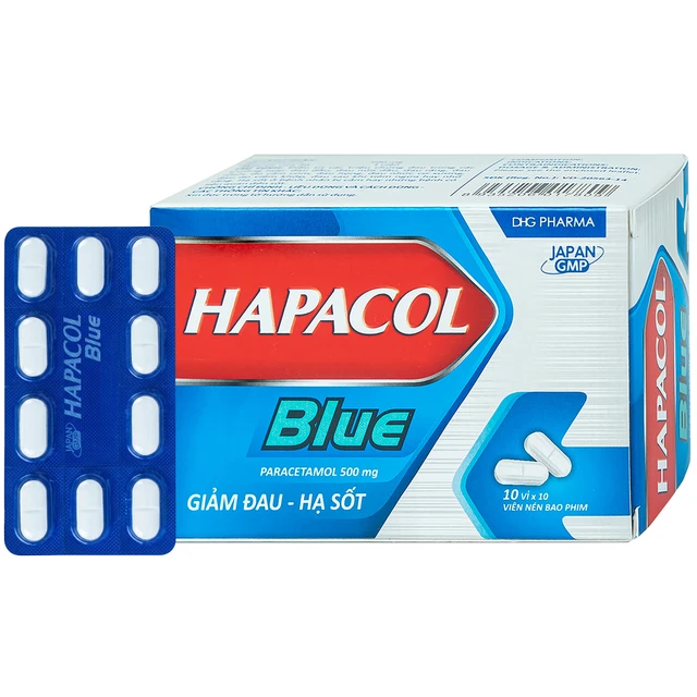 Thuốc Hapacol Blue 500 DHG (10 vỉ x 10 viên) 1 Thuốc Hapacol Blue 500 DHG (10 vỉ x 10 viên)