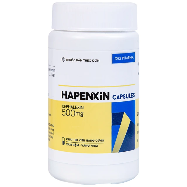 Thuốc Hapenxin Capsules DHG (100 viên) xám đậm - vàng nhạt 1 Thuốc Hapenxin Capsules DHG (100 viên) xám đậm - vàng nhạt