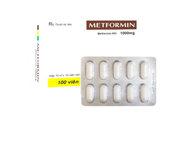 Thuốc Metformin 1000mg (Hộp 10 vỉ x 10 viên) - Tv.Pharm 1 Thuốc Metformin 1000mg (Hộp 10 vỉ x 10 viên) - Tv.Pharm
