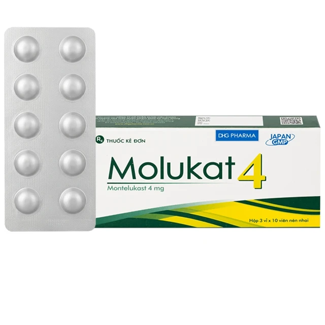 Thuốc Molukat 4mg DHG (3 vỉ x 10 viên) 1 Thuốc Molukat 4mg DHG (3 vỉ x 10 viên)
