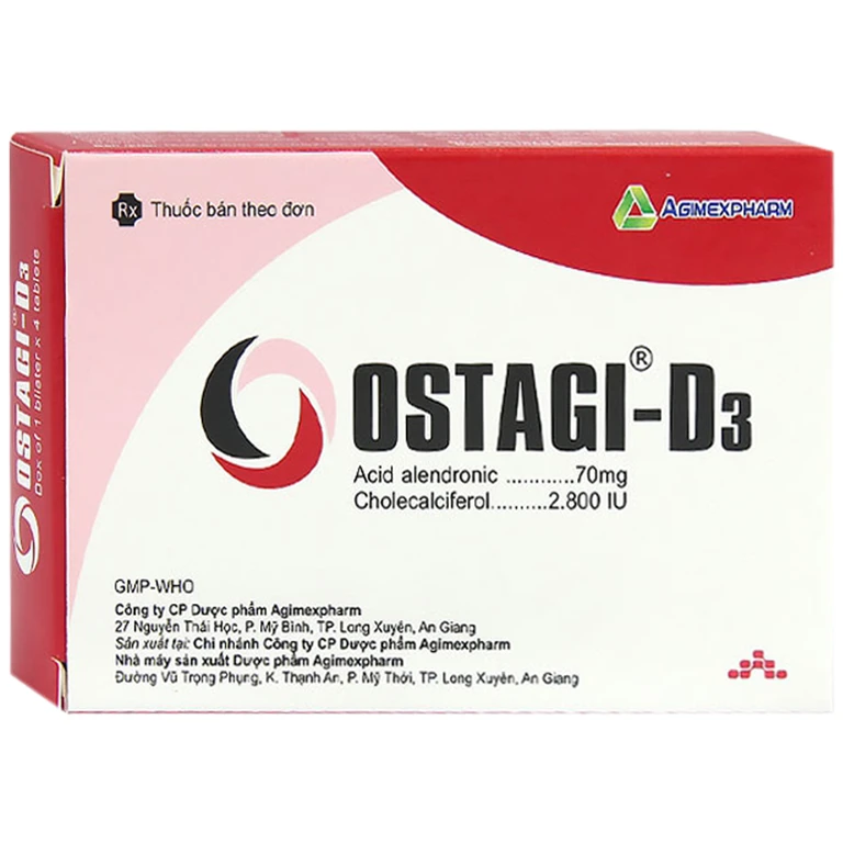 Thuốc Ostagi-D3 Agimexpharm điều trị loãng xương (1 vỉ x 4 viên) 2 Thuốc Ostagi-D3 Agimexpharm điều trị loãng xương (1 vỉ x 4 viên) - Ảnh 2