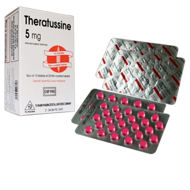 THERATUSINE 5MG ALIMENAZIN -TV.PHARM (10 VỈ X 25 VIÊN ) 2 THERATUSINE 5MG ALIMENAZIN -TV.PHARM (10 VỈ X 25 VIÊN ) - Ảnh 2