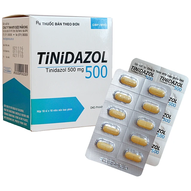 Thuốc Tinidazol 500 DHG (10 vỉ x 10 viên) 1 Thuốc Tinidazol 500 DHG (10 vỉ x 10 viên)