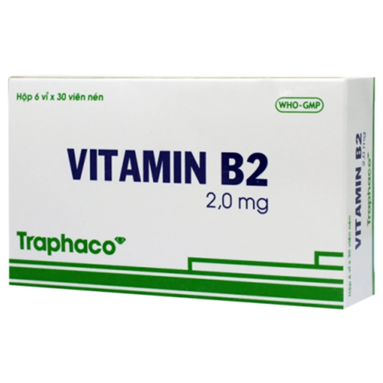 VITAMN B2 2MG RIBOFLAVIN -TRAPHACO ( 6 VỈ X 30 VIÊN ) 1 VITAMN B2 2MG RIBOFLAVIN -TRAPHACO ( 6 VỈ X 30 VIÊN )