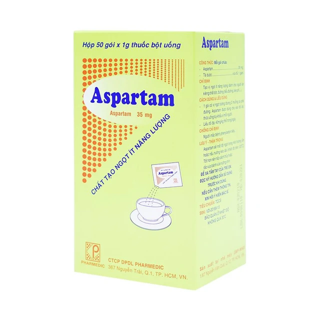 Thuốc bột Aspartam Pharmedic tạo vi ngọt ít năng lượng dành cho người béo phì, tiểu đường (50 gói x 1g) 2 Thuốc bột Aspartam Pharmedic tạo vi ngọt ít năng lượng dành cho người béo phì, tiểu đường (50 gói x 1g) - Ảnh 2