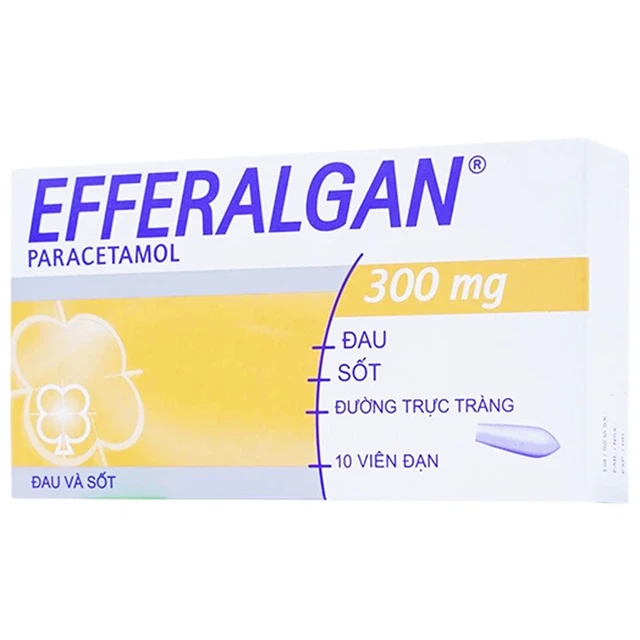 Thuốc đặt trực tràng Efferalgan 300mg giảm đau, hạ sốt (10 viên) 1 Thuốc đặt trực tràng Efferalgan 300mg giảm đau, hạ sốt (10 viên)