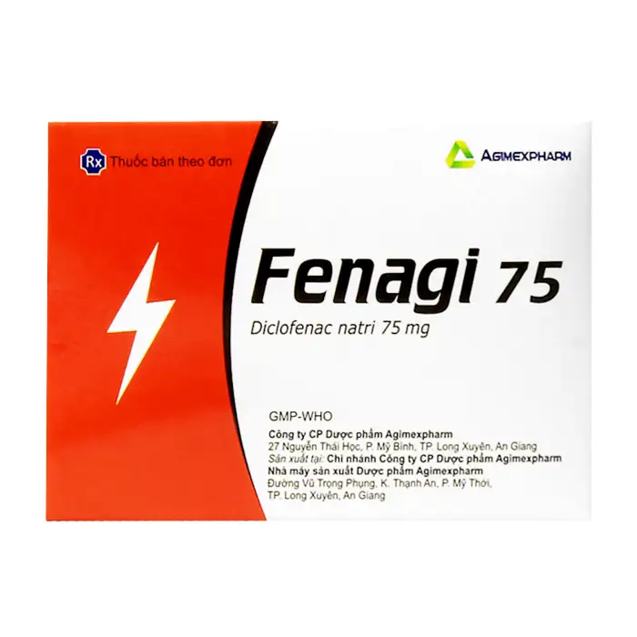 Thuốc giảm đau, kháng viêm FENAGI 75 hộp 10 vỉ x 10 viên 1 Thuốc giảm đau, kháng viêm FENAGI 75 hộp 10 vỉ x 10 viên