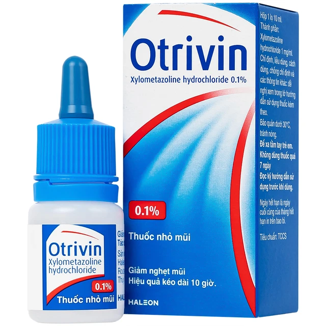Thuốc nhỏ mũi Otrivin 0.1% điều trị nghẹt mũi, sung huyết mũi họng (10ml) 1 Thuốc nhỏ mũi Otrivin 0.1% điều trị nghẹt mũi, sung huyết mũi họng (10ml)