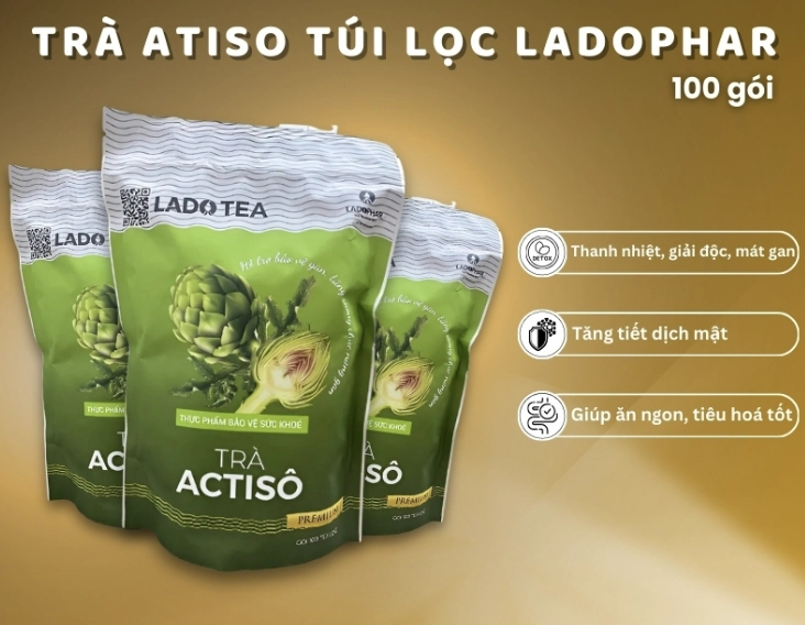 Trà Actiso Premium Ladophar (bịch 100 túi) 3 Trà Actiso Premium Ladophar (bịch 100 túi) - Ảnh 3
