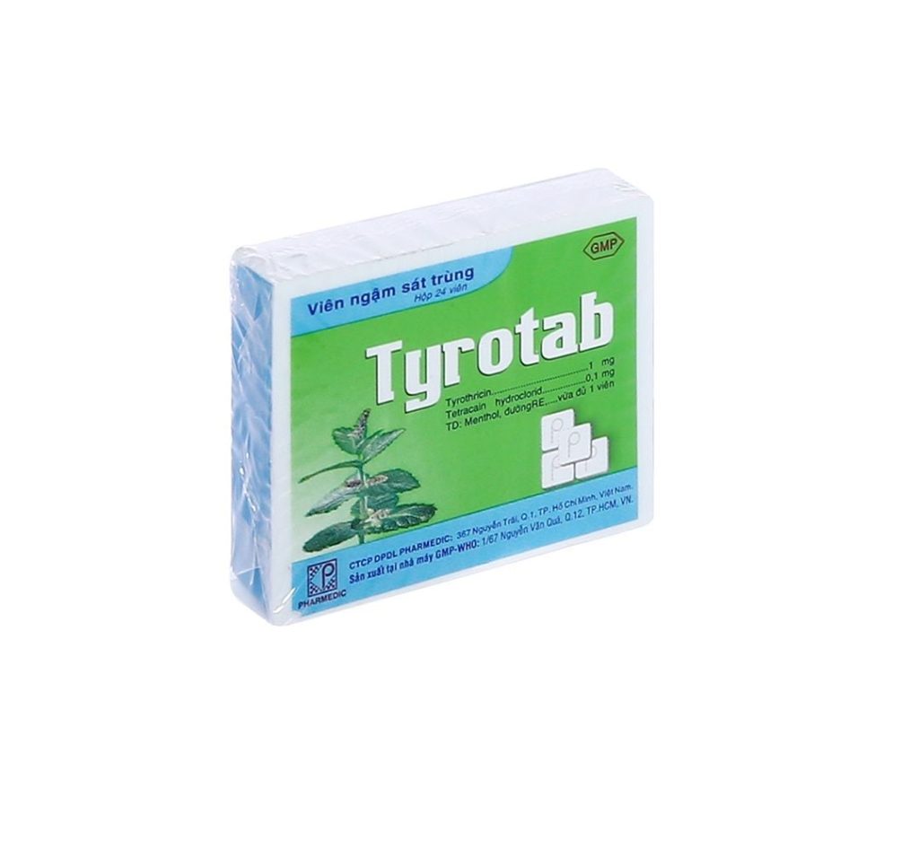 Tyrotab Pharmedic – Viên Ngậm Sát Trùng Điều Trị Viêm Họng, Viêm Amidan (24 Viên) 1 Tyrotab Pharmedic – Viên Ngậm Sát Trùng Điều Trị Viêm Họng, Viêm Amidan (24 Viên)