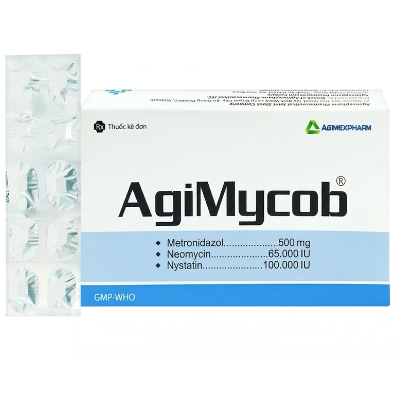 Viên đặt phụ khoa Agimycob Agimexpharm điều trị viêm âm đạo (1 vỉ x 10 viên) 1 Viên đặt phụ khoa Agimycob Agimexpharm điều trị viêm âm đạo (1 vỉ x 10 viên)