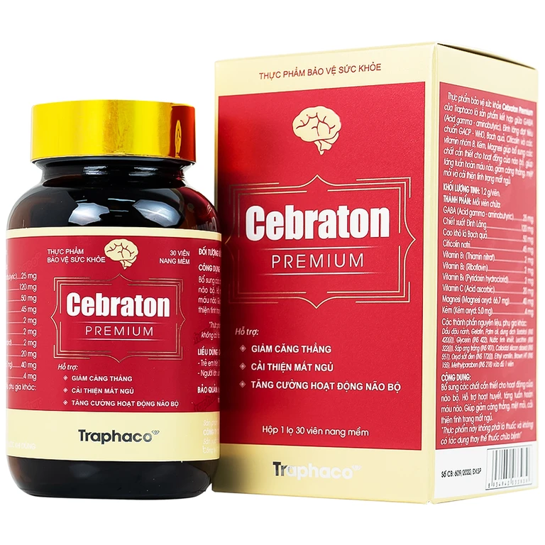 VIÊN UỐNG BỔ NÃO CEBRATON PREMIUM TRAPHACO 30 VIÊN 1 VIÊN UỐNG BỔ NÃO CEBRATON PREMIUM TRAPHACO 30 VIÊN