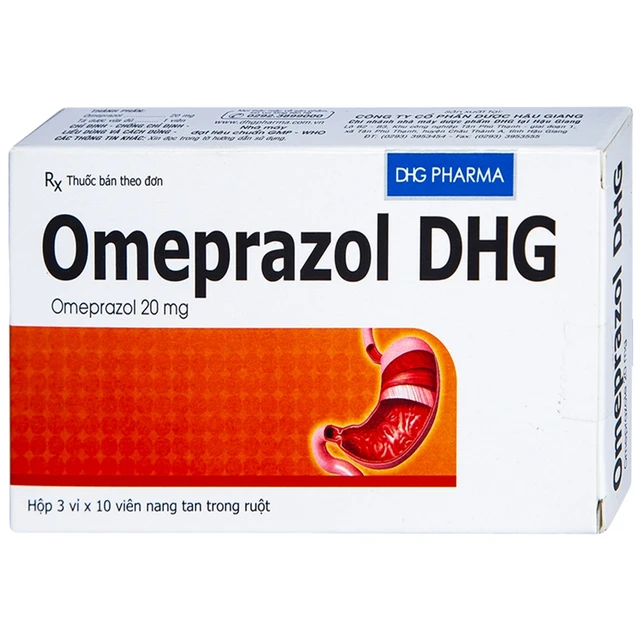 Viên nang Omeprazol DHG 20mg (3 vỉ x 10 viên) 1 Viên nang Omeprazol DHG 20mg (3 vỉ x 10 viên)