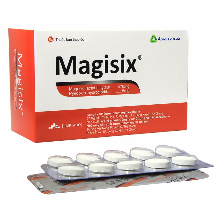 Viên nén Magisix Agimexpharm điều trị các bệnh lý thiếu magie (10 vỉ x 10 viên) 1 Viên nén Magisix Agimexpharm điều trị các bệnh lý thiếu magie (10 vỉ x 10 viên)