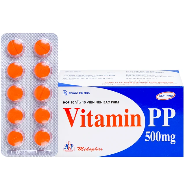 Vitamin PP 500mg Mekophar – Điều trị bệnh Pellagra (Hộp 10 vỉ x 10 viên) 1 Vitamin PP 500mg Mekophar – Điều trị bệnh Pellagra (Hộp 10 vỉ x 10 viên)