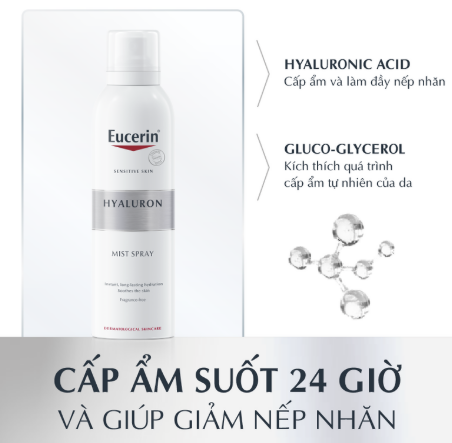 Xịt Dưỡng Ẩm Eucerin Hyaluron Mist Spray 50ml Cấp Ẩm Da 2 Xịt Dưỡng Ẩm Eucerin Hyaluron Mist Spray 50ml Cấp Ẩm Da - Ảnh 2