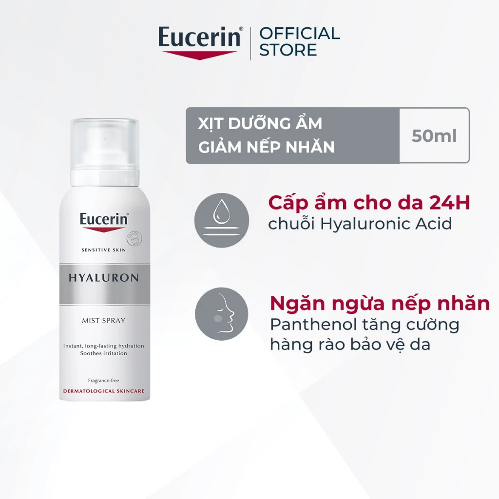 Xịt Dưỡng Ẩm Eucerin Hyaluron Mist Spray 50ml Cấp Ẩm Da 3 Xịt Dưỡng Ẩm Eucerin Hyaluron Mist Spray 50ml Cấp Ẩm Da - Ảnh 3