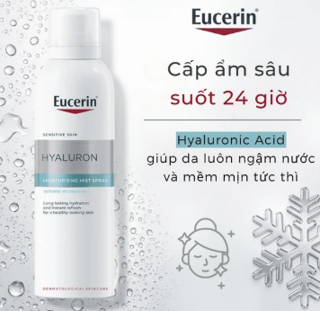 Xịt khoáng Eucerin Hyaluron Mist Spray cung cấp độ ẩm, làm dịu da (150ml) 2 Xịt khoáng Eucerin Hyaluron Mist Spray cung cấp độ ẩm, làm dịu da (150ml) - Ảnh 2