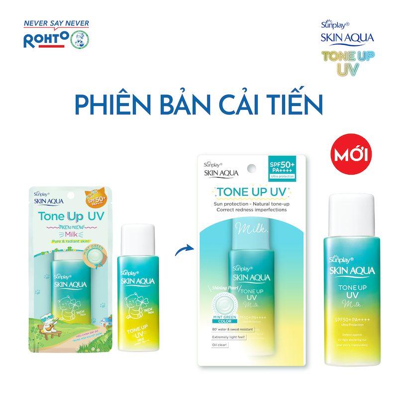 Sữa Chống Nắng SUNPLAY Hiệu Chỉnh Sắc Da 50g SPF50+/PA++++ dành cho da dầu và da hỗn hợp Skin Aqua Tone Up UV Milk - Minpharmacy Xanh Mint green 4 Sữa Chống Nắng SUNPLAY Hiệu Chỉnh Sắc Da 50g SPF50+/PA++++ dành cho da dầu và da hỗn hợp Skin Aqua Tone Up UV Milk - Minpharmacy Xanh Mint green - Ảnh 4