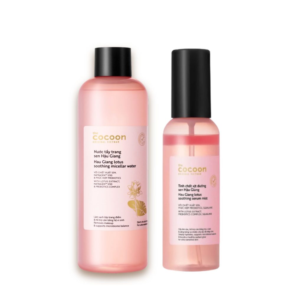 Combo Cocoon Sen Hậu Giang – Xịt Tinh Chất Sen 100ml & Nước Tẩy Trang Sen 500ml 1 Xịt tinh chất sen 100ml, nước tẩy trang sen 500ml, combo Cocoon Sen, chính hãng tại MinPharmacy.