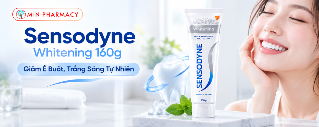 Kem Đánh Răng Sensodyne Whitening 160g: Giảm Ê Buốt, Trắng Sáng Tự Nhiên