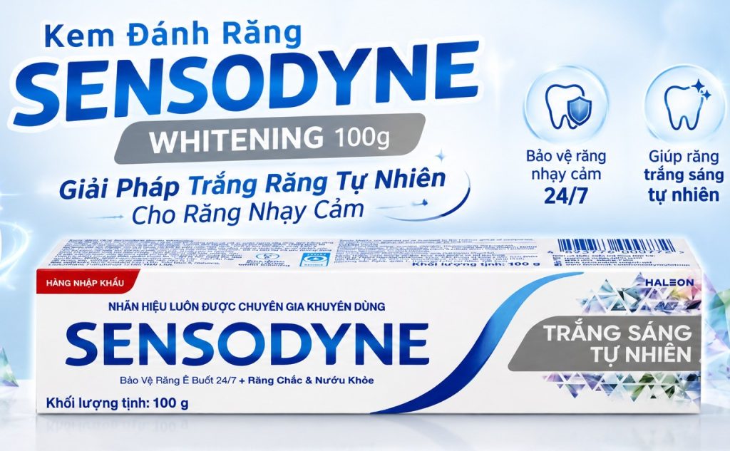 Kem Đánh Răng Sensodyne Whitening 100g: Giải Pháp Trắng Răng Tự Nhiên Cho Răng Nhạy Cảm