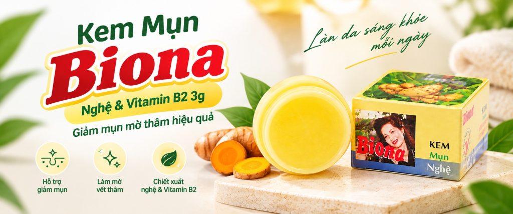 Kem Mụn Biona Nghệ Vitamin B2 3g: Chăm Sóc Da Mụn, Làm Mềm Da